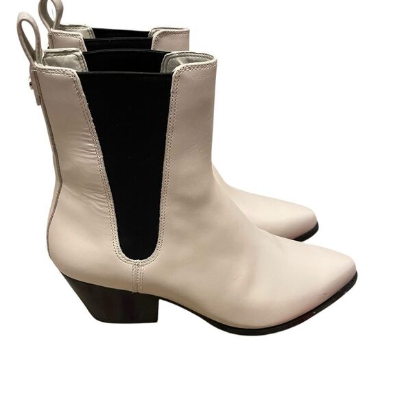 Michael Kors Kinlee Leather Booties Black White Size 9 NEW - Picture 4 of 6